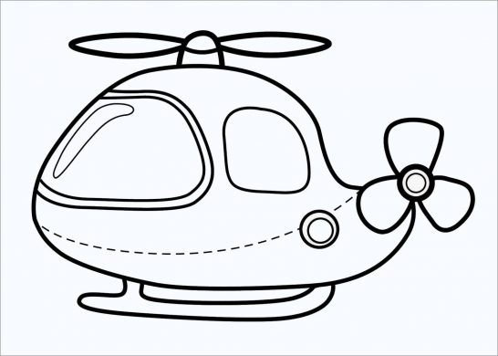 hình tô màu máy bay trực thăng cực kỳ cute.