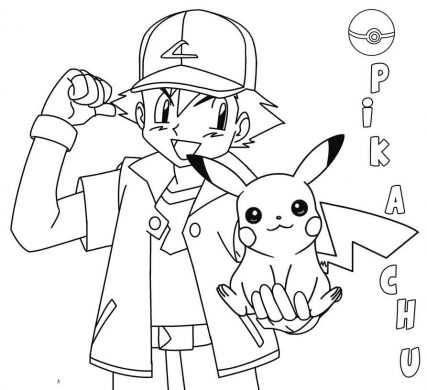 tranh to mau Pikachu va Satoshi