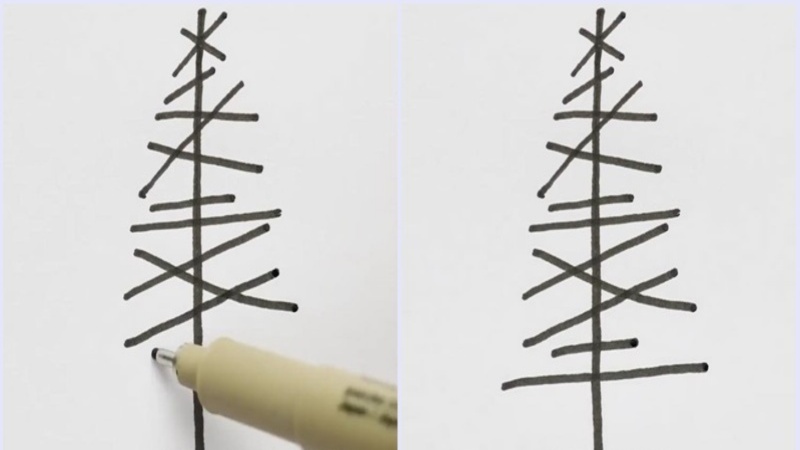 hướng dẫn vẽ cây thông noel đơn giản