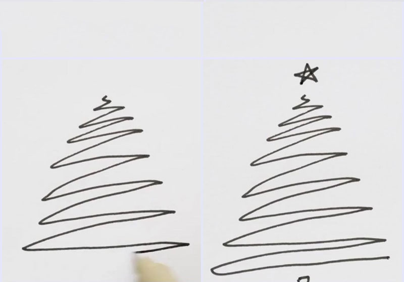 vẽ cây thông noel và người tuyết